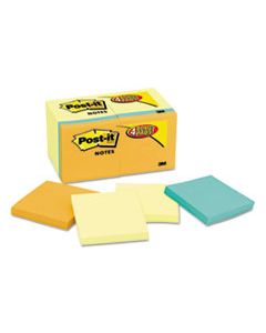 MMM654144B ORIGINAL PADS VALUE PACK, 3 X 3, CANARY YELLOW/CAPE TOWN, 100-SHEET, 18 PADS