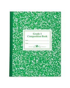 ROA77920 GRADE SCHOOL RULED COMPOSITION BOOK, MANUSCRIPT, GREEN, 9.75 X 7.75, 50 SHEETS