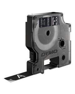 DYM1978365 D1 DURABLE LABELS, 0.5" X 10 FT, WHITE ON BLACK