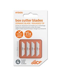 SLI10404 SAFETY BOX CUTTER BLADES, ROUNDED TIP, CERAMIC ZIRCONIUM OXIDE, 4/PACK
