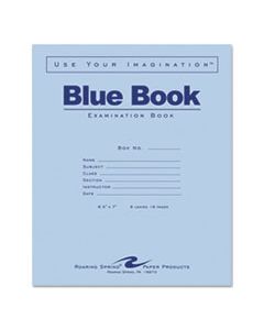 ROA77512 EXAMINATION BLUE BOOK, WIDE/LEGAL RULE, 8.5 X 7, WHITE, 8 SHEETS