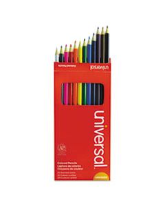 UNV55324 WOODCASE COLORED PENCILS, 3 MM, ASSORTED LEAD/BARREL COLORS, 24/PACK