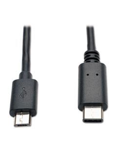 TRPU040006MICRO USB 2.0 CABLE, USB MICRO-B TO USB TYPE-C (USB-C) (M/M), 6 FT.