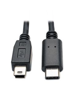 TRPU040006MINI USB 2.0 CABLE, USB 5-PIN MINI-B TO USB TYPE-C (USB-C) (M/M), 6 FT.