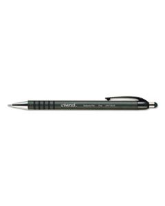 UNV15510 RETRACTABLE BALLPOINT PEN, MEDIUM 1MM, BLACK INK/BARREL, DOZEN