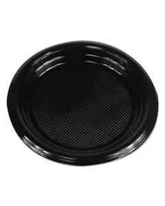 BWKPLTHIPS6BL HI-IMPACT PLASTIC DINNERWARE, PLATE, 6" DIAMETER, BLACK, 1000/CARTON