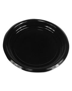 BWKPLTHIPS9BL HI-IMPACT PLASTIC DINNERWARE, PLATE, 9" DIAMETER, BLACK, 500/CARTON