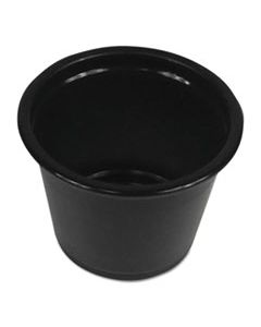 BWKPRTN1BL SOUFFLE/PORTION CUPS, 1 OZ, POLYPROPYLENE, BLACK, 20 CUPS/SLEEVE, 125 SLEEVES/CARTON