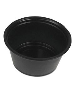 BWKPRTN2BL SOUFFLE/PORTION CUPS, 2 OZ, POLYPROPYLENE, BLACK, 20 CUPS/SLEEVE, 125 SLEEVES/CARTON