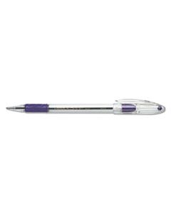 PENBK91V R.S.V.P. STICK BALLPOINT PEN, MEDIUM 1MM, VIOLET INK, CLEAR/VIOLET BARREL, DOZEN