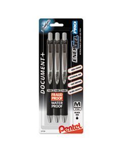 PENBLP77BP3A ENERGEL PRO RETRACTABLE GEL PEN, MEDIUM 0.7MM, BLACK INK/BARREL, 3/PACK