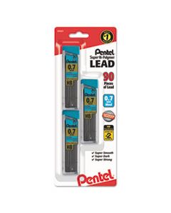 PENC27BPHB3K6 SUPER HI-POLYMER LEAD REFILLS, 0.7 MM, HB, BLACK, 30/TUBE, 3 TUBES/PACK