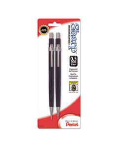 PENP205BP2K6 SHARP MECHANICAL PENCIL, 0.5 MM, HB (#2.5), BLACK LEAD, BLACK BARREL, 2/PACK