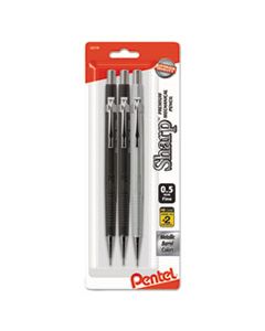 PENP205MBP3M SHARP MECHANICAL PENCIL, 0.5 MM, HB (#2.5), BLACK LEAD, ASSORTED BARREL COLORS, 3/PACK