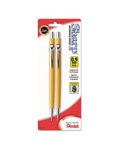 PENP209BP2K6 SHARP MECHANICAL PENCIL, 0.9 MM, HB (#2.5), BLACK LEAD, YELLOW BARREL, 2/PACK