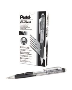 PENPD279TA TWIST-ERASE CLICK MECHANICAL PENCIL, 0.9 MM, HB (#2.5), BLACK LEAD, BLACK BARREL