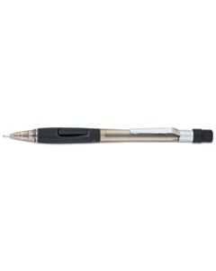 PENPD345TA QUICKER CLICKER MECHANICAL PENCIL, 0.5 MM, HB (#2.5), BLACK LEAD, TRANSPARENT SMOKE BARREL