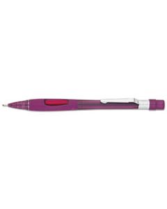 PENPD349TB QUICKER CLICKER MECHANICAL PENCIL, 0.9 MM, HB (#2.5), BLACK LEAD, TRANSPARENT BURGUNDY BARREL