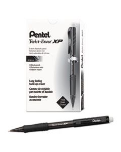 PENQE419A TWIST-ERASE EXPRESS MECHANICAL PENCIL, 0.9 MM, HB (#2.5), BLACK LEAD, BLACK BARREL, DOZEN