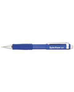 PENQE515C TWIST-ERASE III MECHANICAL PENCIL, 0.5 MM, HB (#2.5), BLACK LEAD, BLUE BARREL