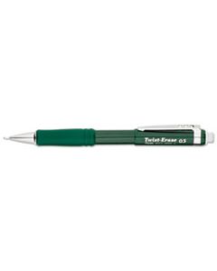 PENQE515D TWIST-ERASE III MECHANICAL PENCIL, 0.5 MM, HB (#2.5), BLACK LEAD, GREEN BARREL