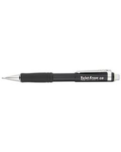 PENQE519A TWIST-ERASE III MECHANICAL PENCIL, 0.9 MM, HB (#2.5), BLACK LEAD, BLACK BARREL