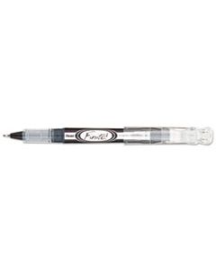 PENSD98A FINITO! STICK POROUS POINT PEN, EXTRA-FINE 0.4MM, BLACK INK, BLACK/SILVER BARREL