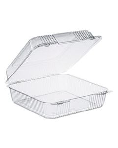 DCCC50UTD STAYLOCK CLEAR HINGED LID CONTAINERS, 75.7 OZ, 9.1" X 9.5" X 3.6", CLEAR, 250/CT