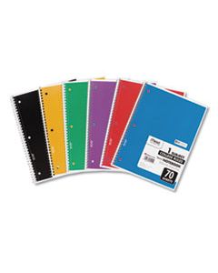 MEA73065 SPIRAL NOTEBOOK, 1 SUBJECT, MEDIUM/COLLEGE RULE, ASSORTED COLOR COVERS, 10.5 X 8, 70 SHEETS, 6/PACK