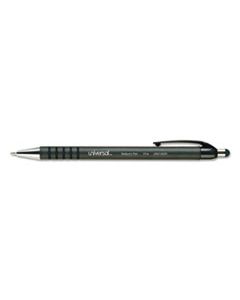 UNV15520 RETRACTABLE BALLPOINT PEN, FINE 0.7MM, BLACK INK/BARREL, DOZEN