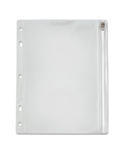 OXF68504 ZIPPERED RING BINDER POCKET, 10 1/2 X 8, CLEAR