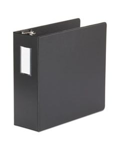 UNV20706 DELUXE NON-VIEW D-RING BINDER WITH LABEL HOLDER, 3 RINGS, 4" CAPACITY, 11 X 8.5, BLACK
