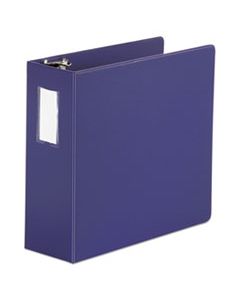 UNV20707 DELUXE NON-VIEW D-RING BINDER WITH LABEL HOLDER, 3 RINGS, 4" CAPACITY, 11 X 8.5, NAVY BLUE