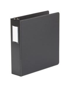 UNV20781 DELUXE NON-VIEW D-RING BINDER WITH LABEL HOLDER, 3 RINGS, 2" CAPACITY, 11 X 8.5, BLACK