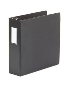 UNV20791 DELUXE NON-VIEW D-RING BINDER WITH LABEL HOLDER, 3 RINGS, 3" CAPACITY, 11 X 8.5, BLACK