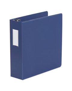 UNV20795 DELUXE NON-VIEW D-RING BINDER WITH LABEL HOLDER, 3 RINGS, 3" CAPACITY, 11 X 8.5, ROYAL BLUE