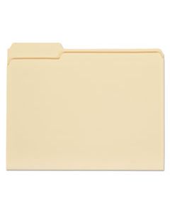 UNV12113 TOP TAB MANILA FILE FOLDERS, 1/3-CUT TABS, ASSORTED POSITIONS, LETTER SIZE, 11 PT. MANILA, 100/BOX