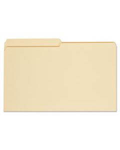 UNV15112 TOP TAB MANILA FILE FOLDERS, 1/2-CUT TABS, ASSORTED POSITIONS, LEGAL SIZE, 11 PT. MANILA, 100/BOX