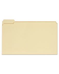 UNV15115 TOP TAB MANILA FILE FOLDERS, 1/5-CUT TABS, ASSORTED POSITIONS, LEGAL SIZE, 11 PT. MANILA, 100/BOX