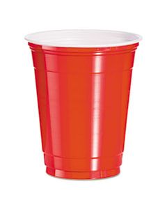 DCCP12SR PLASTIC COLD DRINK CUPS, 14 OZ, RED, 50 CUPS/BAG, 20 BAGS/CARTON