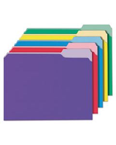UNV10506 DELUXE COLORED TOP TAB FILE FOLDERS, 1/3-CUT TABS, LETTER SIZE, ASSORTED, 100/BOX