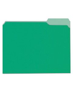 UNV10502 DELUXE COLORED TOP TAB FILE FOLDERS, 1/3-CUT TABS, LETTER SIZE, GREEN/LIGHT GREEN, 100/BOX