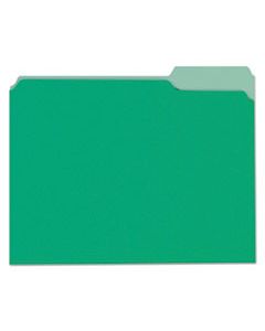 UNV10502 DELUXE COLORED TOP TAB FILE FOLDERS, 1/3-CUT TABS, LETTER SIZE, GREEN/LIGHT GREEN, 100/BOX
