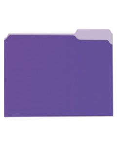 UNV10505 DELUXE COLORED TOP TAB FILE FOLDERS, 1/3-CUT TABS, LETTER SIZE, VIOLET/LIGHT VIOLET, 100/BOX
