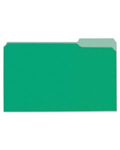 UNV10522 DELUXE COLORED TOP TAB FILE FOLDERS, 1/3-CUT TABS, LEGAL SIZE, BRIGHT GREEN/LIGHT GREEN, 100/BOX