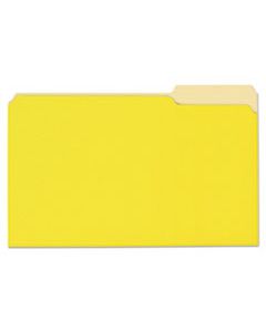 UNV10524 DELUXE COLORED TOP TAB FILE FOLDERS, 1/3-CUT TABS, LEGAL SIZE, YELLOWITH LIGHT YELLOW, 100/BOX