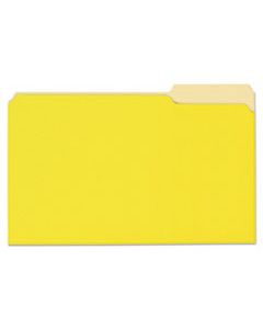 UNV10524 DELUXE COLORED TOP TAB FILE FOLDERS, 1/3-CUT TABS, LEGAL SIZE, YELLOWITH LIGHT YELLOW, 100/BOX