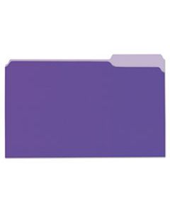 UNV10525 DELUXE COLORED TOP TAB FILE FOLDERS, 1/3-CUT TABS, LEGAL SIZE, VIOLET/LIGHT VIOLET, 100/BOX