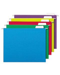 UNV14121 DELUXE BRIGHT COLOR HANGING FILE FOLDERS, LETTER SIZE, 1/5-CUT TAB, ASSORTED, 25/BOX