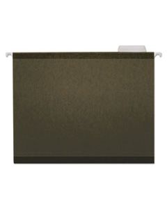 UNV24115 DELUXE REINFORCED RECYCLED HANGING FILE FOLDERS, LETTER SIZE, 1/5-CUT TAB, STANDARD GREEN, 25/BOX